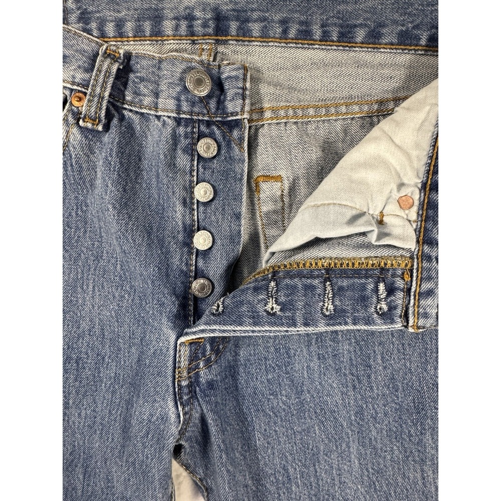 Levi's Men's 501 34x30 Original Straight Fit Jeans - Dark Wash - Picture 4 of 12